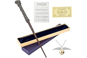 Dhqkqg Harry Potter - Baguette magique Harry Potter - 37 cm - Boîte cadeau - Baguette magique en résine noyau en acier - boîte cadeau exquise - sorcières et magiciens, cosplay T-HLBT-ZLP00135-QIX