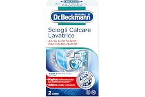Dr. Beckmann L'Anticalcare Lavatrice | Elimina il calcare ostinato dalla lavatrice e dalla lavastoviglie | Aiuta a prevenire rotture | 2 x 50g Fresco