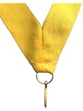 Emblems-Gifts Pack of 10 x Yellow Medal Sports Ribbon