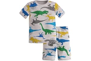 MORBUYSHOP Pijama Corto de Verano para Niño, Morbuy bebé Niño Dos Piezas Conjunto de Pijamas 100% Algodón Camisa de Manga Corta Camisetas y Pantalones Cortos Conjunto 3-8 Años