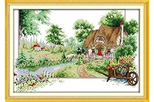 Cleana Arts Kit paesaggistico a punto croce stampato, 11CT 3 fili, estate