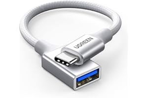 UGREEN USB C auf USB 3.0 Adapter 5Gbps OTG Kabel Typ C Stecker auf USB A Buchse Nylon geflochten Aluminium kompatibel mit iPhone 16 Plus Pro Max 15 MacBook Pro Air iPad Pro Air Galaxy S24 (Silber)