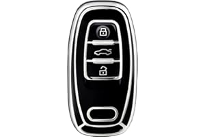 OFFCURVE Funda Llaves Coche Carcasa Llave, Funda Mando Coche Carcasa Mando 3 Botones Apta para Audi A3 A4 A5 A6 A7 A8 Q3 Q5 Q7 Q8 S4 S5 S6 S7 S8 R8 RS4 RS5 RS6 RS7 TT TTS TTRS 4G B8 E-Tron Quattro