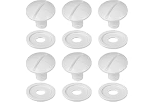BLUESTARS Pack of 6 Ultra Durable C-55 C55 White Plastic Wheel Screws with Pack of 6 Extra Washers Pool Cleaner Replacement Parts by Blue Stars - Exact Fit for Polaris Pool Cleaner 180/280