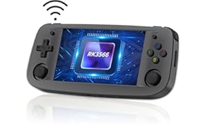 ANBERNIC RG503 Handheld Spielkonsole , Retro Spielkonsole 4.95 Zoll Bildschirm Built-In 64G TF Card 4193 Games RK3566 Chip Linux System Support 5G WiFi / Bluetooth 4.2 (Black)