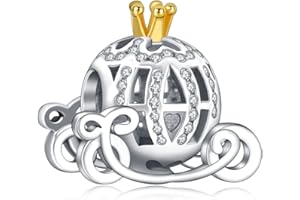 MGIUL Charm Personaggio dei Cartoni Animati Zaino Bicicletta Foglie Pendant Argento 925 Ciondoli Perline Compleanni Anniversari Gioielli Regalo per le Donne