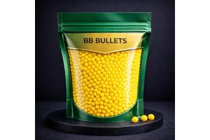 1000 BB Bullets 6mm Plastic Pellets for Toy Guns & Airsoft | Yellow BB Bullets for Target Practice | Durable, Smooth Feeding & Reusable