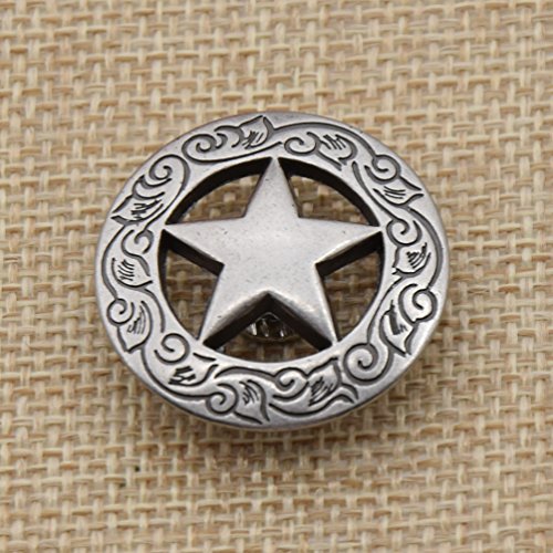 YNuth 1x Schraubniet Zierniet Lederniet Stern Silber Golden Basteln Vintage DIY - 4