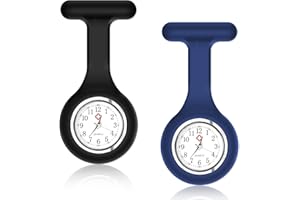 Pennle Nurse Watch Brooch, Health Care Nurse Doctor Paramedic Medical Industry Brooch Fob Watch, Professionals Silicone Nurses Watches with Pin/Clip, Christmas Gifts, Easy to Carry (Navy+Black)