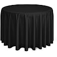 Lann's Linens - 120" Round Premium Tablecloth for Wedding/Banquet/Restaurant - Polyester Fabric Table Cloth - Black
