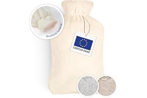 Blumtal Bouillotte eau chaude Premium avec poche & housse en peluche douce - Bouillotte caoutchouc naturel - Bouillotte bebe - bouillotte enfant - Bouillotte regles douloureuses - Bouillote en Blanc
