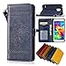 Produktbild Samsung Galaxy S5 Leder Hülle,Handy Hülle Tasche Samsung Galaxy S5 Neo,Ledertasche für Samsung Galaxy S5,Leweiany Handytasche Samsung Galaxy S5 Schutzhülle aus Echt-Leder Retro Blumen Prägung Hülle im Ständer Bookstyle Wallet Tasche Flip Brieftasche Etui Schale mit Kartenfach, Magnet und Praktischer Standfunktion Luxus Tasche für Samsung Galaxy S5/S5 Neo - Premium Hülle in Blau