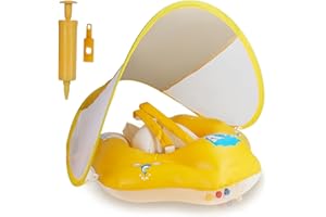 ANSTEN Bouee Bebe, Bouée Bébé Enfant 3-72 Mois Bouee Bebe 1 an 6 Mois Bouee Siege Bebe Piscine Float Rose avec Auvent