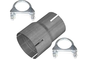 FRÖSCHL AUTOZUBEHÖR Reducing Connector from 60 mm to 70 mm Exhaust Adapter Including 2 Clamps Pipe Reducer Pipe Clamp Reducer Pipe Connector Reduction Exhaust System Connector