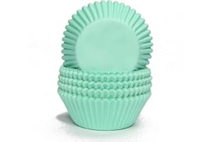 Miss Bakery's House® Moldes para magdalenas - papel - estándar - Ø 50 mm x 30 mm - menta - 75 piezas - forma de papel para hornear