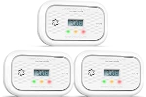 Andyssey ZA326 H01 Détecteur de Monoxyde de Carbone (CO) avec Batterie de 10 Ans | Détecteur Portable avec Écran LCD | Certifié en 50291, Alarme 85 DB, 3 Pièce