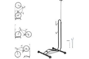 Ikodm Cavalletto per bicicletta, larghezza pneumatici, supporto multiuso, supporto per bicicletta, mountain bike, altezza ca. 26 x 41 x 32 cm, colore argento