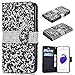 Produktbild SMART LEGEND iPhone 7(4.7") Ledertasche Diamant Bling Shining Crystal Schutzhülle Glitzer Kristall Lederhülle Wallet Rundum Schutz Gehäuse Housing im Bookstyle Cover Schale mit Ständer Standfunktion Etui Karten Slot und Magnetverschluss Case Schwarz
