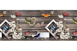 HomeLife Tappeto Cucina Antiscivolo Lavabile in Vinile 52X280 Made in Italy | Passatoia Antimacchia in PVC Interni ed Esterni Stampa Digitale Farfalle e Fiori | Tappeti Runner Lungo in Gomma [280 cm]