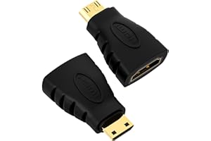 VCE Adattatore Mini HDMI Maschio a HDMI Femmina, Connettore Mini HDMI Placcato Oro, Prolunga HDMI 3D&4K 2 Pezzi