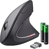 Trust Verto Mouse Verticale Wireless, Ergonomico senza Filo, 800/1200/1600 DPI, Microricevitore USB, 2.4GHz, 6 Pulsanti per P