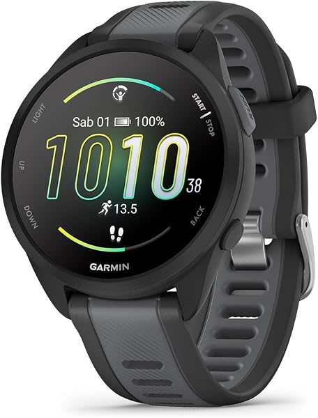 Garmin Forerunner 165, Running Smartwatch, Colorful AMOLED Display, Training Metrics and Recovery Insights, Black - 1