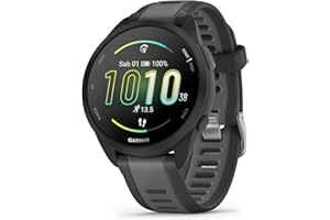 Garmin Forerunner 165, Smartwatch per la corsa, 43mm, GPS, Cardio, VO2max, Report mattutino, HRV Status, Piani gratuiti 5K, 10K e 21K, Training Readiness, Pay (Black & Slate Gray)