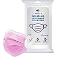 Careview N95 3 Ply Disposable Face Mask Pouch with SOFT FABRIC Earloop, Certified by BFE>99% and PFE > 95%, SITRA, DRDO, ISO and CE (Pack of 50, Pink) (CV2920-SF-Pouch)