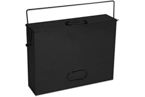 GARD N TOOL Heavy Duty Fireside Ash Carrier Galvanised Metal Hot Tidy Box Container Fireplace Pan Bucket Bin Ash Storage Box New Black