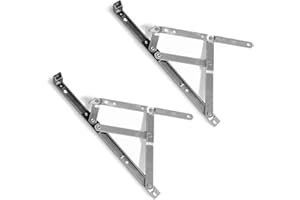 TSS Pair of uPVC Window Hinges, 17mm Stack Height, Double Glazing Friction Stay, Non Handed, Ferretic Steel, Window Stays, Friction Hinges. Top/Side Hung Window Hinge (12 Inch (Top Or Side Hung))