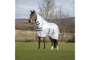 Asker Fly Combo Horse Rug - White 6ft6