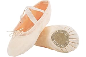 FLEXDANS Ballet Shoes Split Leather Sole Canvas Gymnastic Yoga Ballet Flats for Girls Women Kids Children's