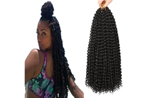 Passion Twist Hair 7 confezioni 46cm Passion Twist Capelli Crochet Trecce per Bohémien Intrecciare i capelli Wave crochet braids hair ShowJarlly Intrecciare le estensioni dei capelli (18",1B#)