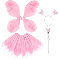 BITOYO Costume da Fata per Bambini - Set 5 Pezzi con Gonna in Tulle
