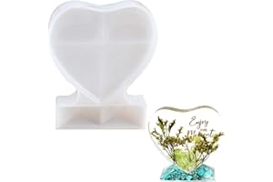 BOTUK 1PCS Reusable Resin Heart Frame Mould Soft Easy to Demold Silicone Resin Moulds Crystal Picture Frame Jewelry Making for Resin DIY Craft Pendants Jewelry Handicrafts Girls and Women