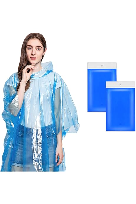 Poncho Antipioggia, In Set Da 20, Mantellina Di Emergenza Con Cappuccio, Per Adulti, Monouso, Unisex, Blu, Relaxdays | Leroy Merlin - Foto 8