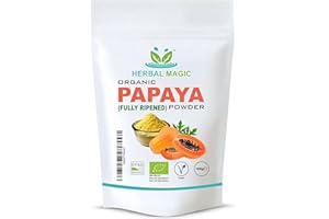 Herbal Magic Organic Papaya Fruit Powder (Fully Ripened papaya powder) 100g