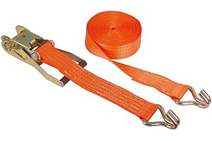 KERBL Correa de Amarre con trinquete (50 mm / 8 m, Fuerza de Amarre 4000 kg), Color Naranja