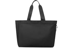 zhongningyifeng Men's Tote Bag 14-inch Laptop Nylon Waterproof Lightweight Business Casual Black Handbag for Work School Travel