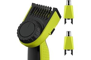 AUDOC Verstellbare Schutz- und Nasenhaar-Ersatzköpfe, kompatibel mit Philips Norelco OneBlade QP2520 QP2630 QP2724 QP2834 Rasierer, Kammaufsätze, Größen von 0,4 bis 10 mm (Guraden + 2 Nasenköpfe)