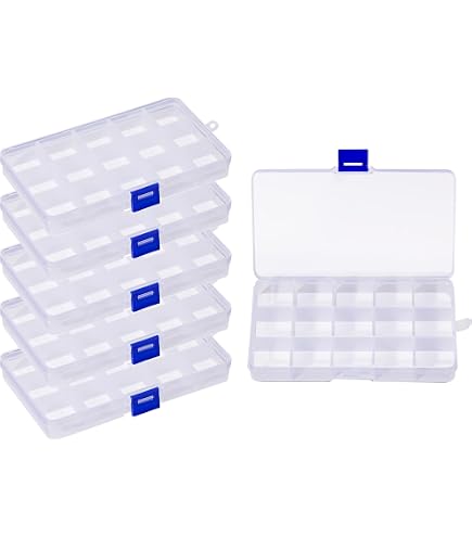 Piccole Scatole Portaoggetti in Plastica, Piccola Scatola Trasparente con Coperchio, Porta Minuteria Plastica con 23 Divisori, Scatole Organizer per Piccoli Oggetti Gioielli Perline Arte Orecchini