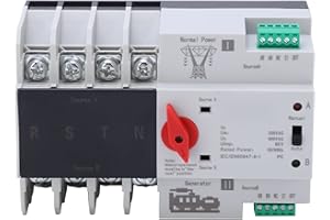 BUACHOIS Interruptor de Transferencia Automática de Doble Potencia AC 400V 4P 100A ATS PC Interruptor Emergencia Interruptores de Energía Duales para Electricidad Municipal UPS Inversor Solar Energía Municipal