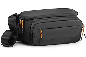 Cwatcun Borsa per Fotocamera Reflex a Tracolla, Resistente all'Acqua, per Fotografi, Nero, S
