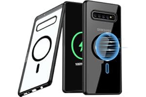 Guizzcg Etui magnetyczne do Samsung Galaxy S10 Plus, kompatybilne z Magsafe, Slim Clear, etui na telefon komórkowy, odporne na uderzenia i upadki, czarne