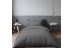 LivinEase Brushed Microfibre Single Duvet Cover Sets - 100 GSM Grey Single Duvet Cover with 1 Pillowcase (50x75 cm) - Hotel Quality Hypoallergenic, Easy Care and Comfortable