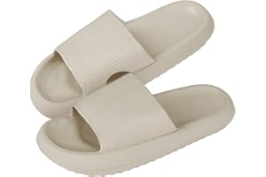 MUYOGRT Cloud Sliders Women Men, Non-Slip Bathroom Slippers Women Summer, Soft Flip Flop Pillow Sliders, Platform Pool Sliders Shower Shoes for Indoor & Outdoor