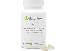 ANASTORE MÉLATONINE * 1.8 mg / 120 doses * Sommeil * (1 dose = 2 gélules) * pour réduire le temps d’endormissement.