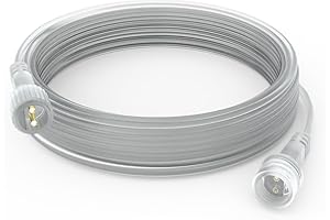 10M/33Ft Christmas lights Extension Cable,BOLWEO 2 Pin Clear Extension Cable IP65 Waterproof Outdoor Light Long Cable for Garden Lights,Christmas lights,G40 Globe Lights,LED Fairy Lights