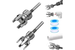JUMPLUSHION Herramienta de roscado de tuberías interna y externa integrada, herramienta de corte de rosca de PVC, herramienta de fontanería de 1/2 pulgada 3/4 pulgadas, taladro eléctrico compatible para