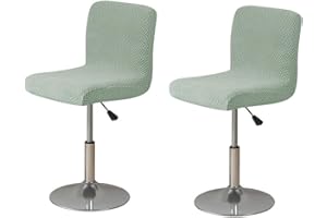 ACESOME ㅤ ACESOME Dining Chair Cover, 1/2 Set Bar Chair Covers, Stool Slipcovers with Backrest, Washable (2, Green)